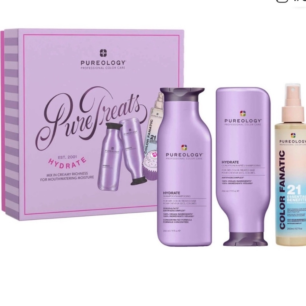 New Pureology Hydrate shampoo Conditioner Set - Lavender and leave-in